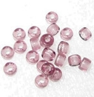 Czech Amethyst  large hole Roller disk glass beads 6mm