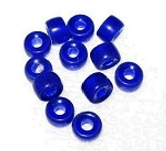 Czech Cobalt Blue large hole Roller disk glass beads 9mm