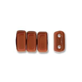 Czech Glass Amber  3x6mm 2-Hole Brick Bead (50pc Pack)