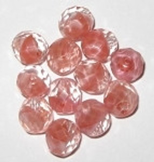 Czech round faceted Crystal rose  beads 10mm