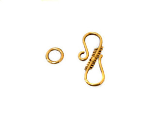 Fancy BaseMetal Clasp Hook and Eye Gold Plated