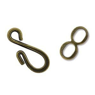 Fancy Hook and Eye Antique Brass Plated Clasp