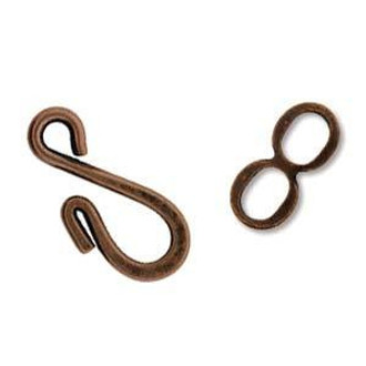 Fancy Hook and Eye Antique Copper Plated Clasp