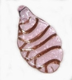 Gold Aventurine handmade glass pink pendant