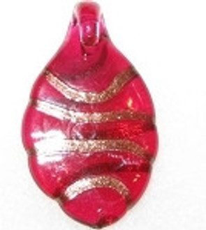 Gold handmade glass aventurine Siam pendant