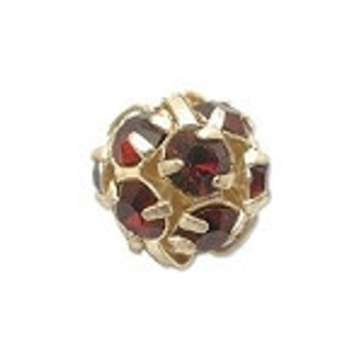 Gold plated siam Swarovski crystal 10mm ball