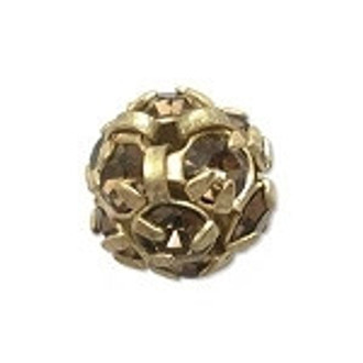 Gold plated Topaz Swarovski crystal 10mm ball