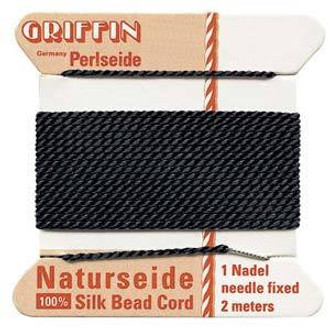 Griffin silk bead cord Black 4