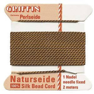 Griffin silk bead cord Brown #10