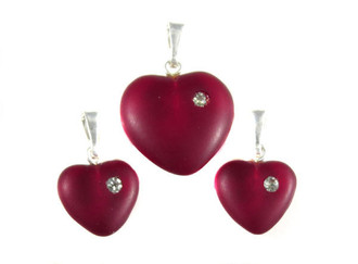Heart Shape Garnet Birthstone set