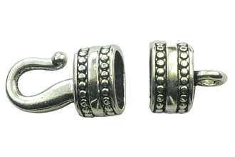 Hook and Eye Antique Silver Plated Leather Clasps 1