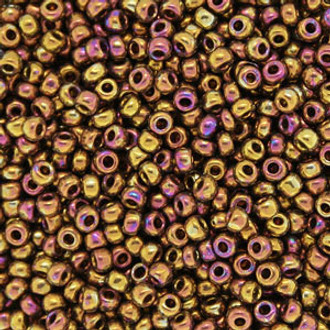 Japanese  Metallic Gold Purple Glass Seed beads 10 Gram