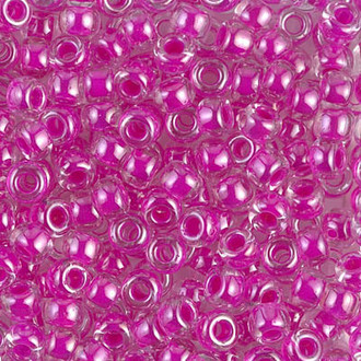 Japanese Fuchsia Lined Crystal Glass Seed beads 28 Gram