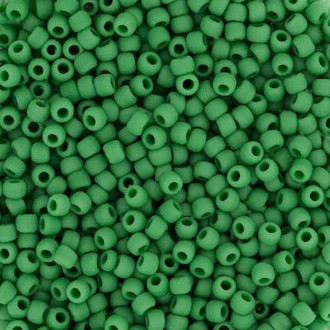 Japanese Matte Opaque Shamrock Green Glass Seed beads 28 Gram