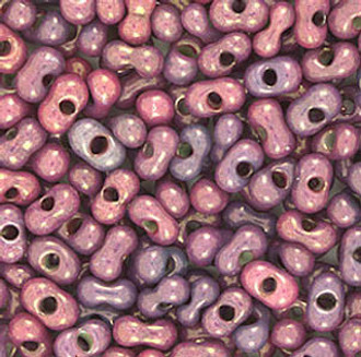Japanese Purple-Fuchsia Swirl Luster Peanuts seed Beads 3x6mm
