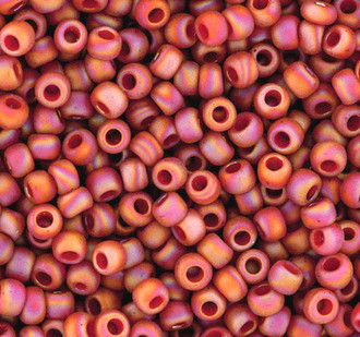 Japanese Semi Glazed Opaque Orange Red Glass Seed beads 15 Gram