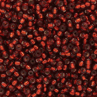 Japanese Silver Lined Fire Red Glass Seed beads 28 Gram