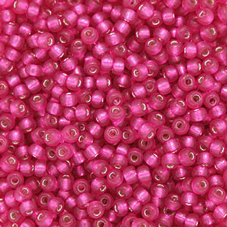 Japanese Silver Lined Matte Fuchsia Glass Seed beads