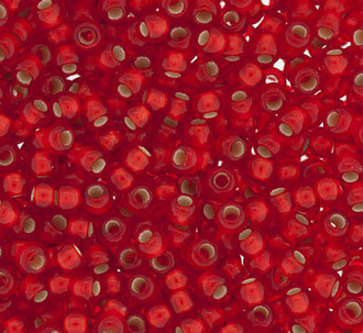 Japanese Silver Lined Red Glass Seed beads 28 Gram