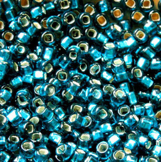 Japanese Teal Green Silver Lined Glass Seed Beads 6/0