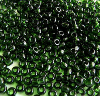 Japanese Transparent DK Emerald Green Glass Seed beads