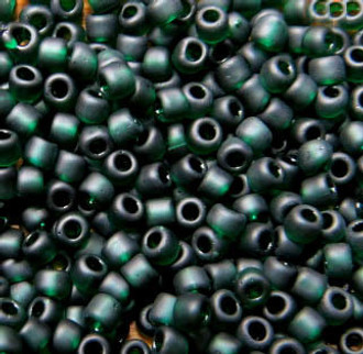 Japanese Transparent Matte DK Emerald Glass Seed beads