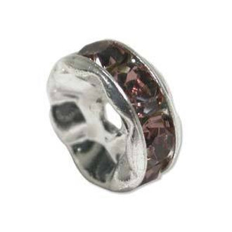 Lt Amethyst Crystal slilver plated rondelle 6mm spacer