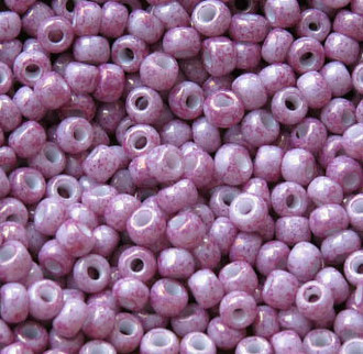 Marble Opaque Pink on Pink Glass Seed beads 15 Gram Marble Opaque Pink on Pink Glass Seed beads 15 Gram