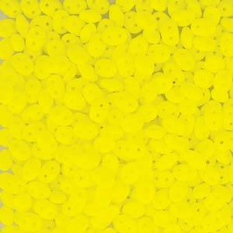 Miniduo 2x4mm Alabaster Yellow Neon Glass Beads