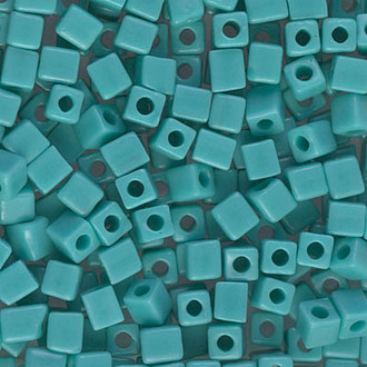 Miyuki 4mm CubeTurquoise Blue Opaque Beads