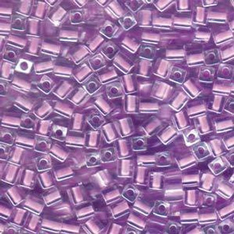 Miyuki 4mm Square Violet Lined Beads-28 grams