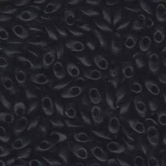 Miyuki Long Magatama Black Mat Beads 15 grams