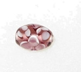 Oval handmade  translucent Amethyst glass bead