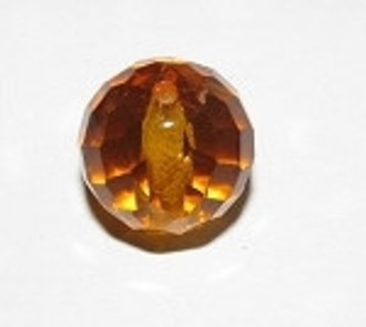 Preciosa Czech round faceted Topaz fire polished 14mm