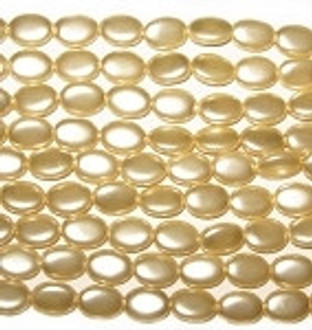 Rich Gold Czech Flat Oval Glass Pearl
