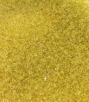 Seed Beads Crystal lined yellow 15 Gram