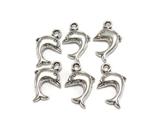 Silver Plated Dolphin Pewter Charm