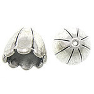 Silver Plated Flower Bead Cap
