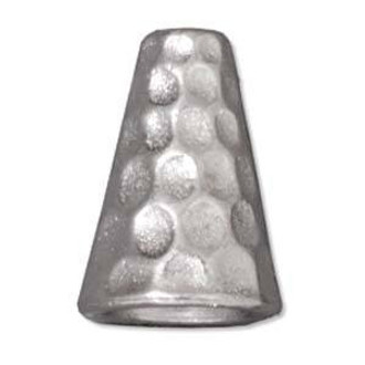 Silver Plated Hammered Bead Cone