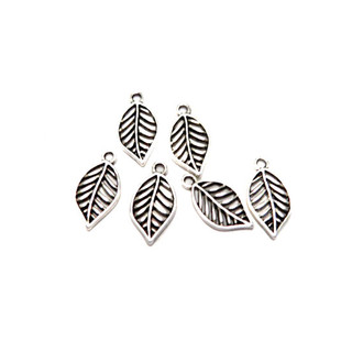 Silver Plated Leaf Pewter Charm