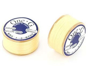 One G fray Free Nylon Beading thread.