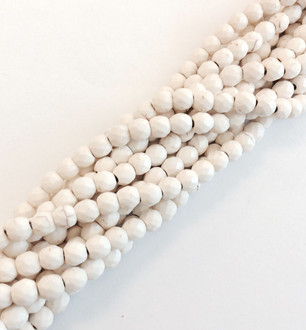 4mm fine genuine white Howlite Gemstone Beads