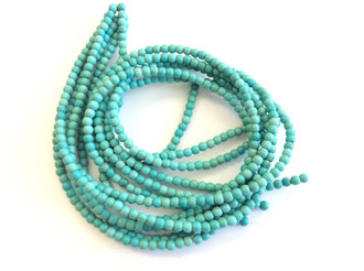 4mm fine genuine Blue magnesite Gemstone Beads