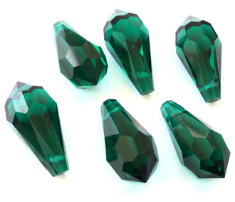 Teardrop Emerald Preciosa Czech Crystal Beads 