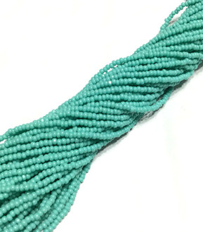 13/0 Charlotte Cut 12 Strands Preciosa Czech OP Turquoise Glass Seed Beads 