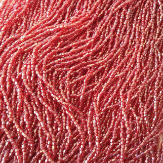  9/0 Charlotte 3Cut Czech PRECIOSA Red Luster Glass Seed Beads-1Hank-10Strands 