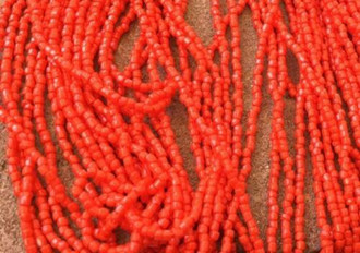 9/0 Charlotte 3Cut Czech PRECIOSA Opaque Red Glass Seed Beads-1Hank-10Strands 