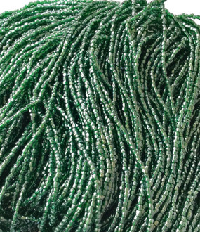 12/0 3Cut Czech Kelly Green Luster Glass Seed Beads-full Hank 