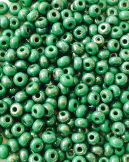6/0 Green Preciosa round Czech Seed Beads Glass loose beads 22 grams