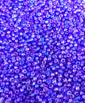  Czech round 8/0 Transparent Sapphire AB Glass Seed Beads 30 grams